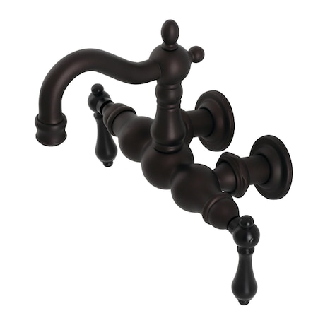 Kingston Brass CA1001T5 3-3/8" Tub Wall Mount Clawfoot Tub Faucet, Oil Rubbed Bronze CA1001T5